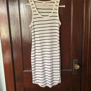 Navy Blue and White Striped Dress